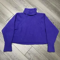 UNITED TOKYO タートルネックニット S パープル ウールカシミヤ