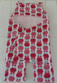 特価☆アカチャンホンポ りんご柄 フード付き おくるみ 50～70cm