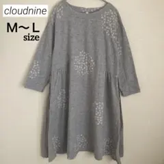 クラウドナイン レディース花柄ワンピース Ｍ〜Ｌ　グレー　綿80%・麻20%のサムネイル