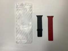 MALEDAN Apple Watch バンド　マグネット　赤黒