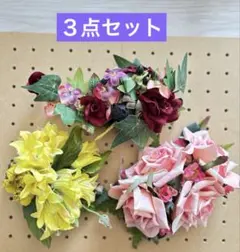 Bw1436.フラダンス　タヒチアン　髪飾り　ヘアクリップ　ハワイ　赤　ピンク