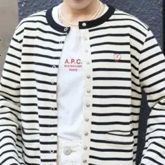 フリークスストア　ワンポイント ハート刺繍 コンパクトカーディガン　ボーダー