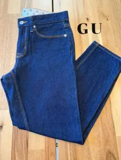 GU ストレートジーンズ W37cm 濃紺