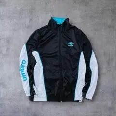 UMBRO トラックジャケット ブラック×ホワイト×ブルー L相当スポーツMIX
