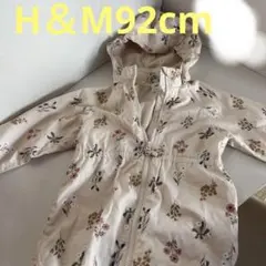 H&M 花柄フード付きアウター 92cm
