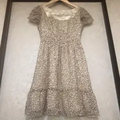 【WILLSELECTION】ハート柄 ワンピース ベージュ×ピンク