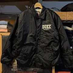 00s DUKE大学 ナイロンコーチジャケット カレッジモノ 黒 XL