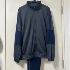 adidas ジャージセット　チャコールグレー×ネイビー