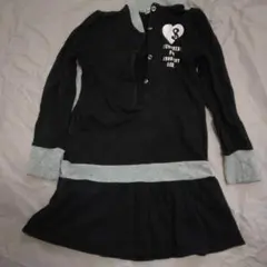 チュニック 黒とグレー フロントボタン