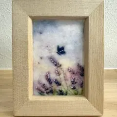 R*U様 羊毛フェルト　羊毛絵画『ラベンダー畑の朝』ハンドメイド　ウール刺繍 ✽.* 絵画 • 青空とラベンダー畑…ある日の午後の風景 羊毛フェルト