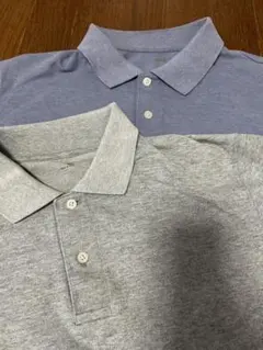 ユニクロ Uniqlo 半袖ポロシャツ 2枚セット グレー (M)ブルー(XL)のサムネイル