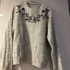 cepo ニット　花柄刺繍　アイボリー