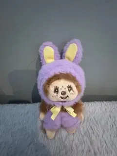ウサギ耳付きモンチッチ 紫 - メルカリ