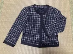 Ｈ＆Ｍ ノーカラー ツイード ジャケット 低身長　XS　PS　S　7号