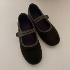 Cienta 33カーキ　キッズバレエシューズ　ベロア