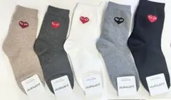 新品未使用　韓国ハート刺繍 コットン　5色セット