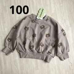 新品未使用　ミモランド　トレーナー　100 クマ柄　総柄