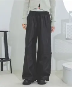 JEANASIS＊2WAYダブルウエストパンツ　ブラック　フリーサイズ