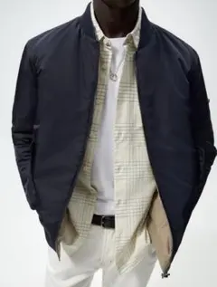 新品タグ付きリバーシブルボンバージャケットキルティングパフZARA