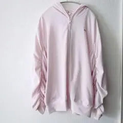【美品】BILLABONG ピンク パーカー 袖ギャザー フーディ Mサイズ
