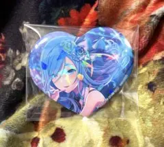 プロセカ　キラキラビッグハート型缶バッジ　日野森雫　モアジャン