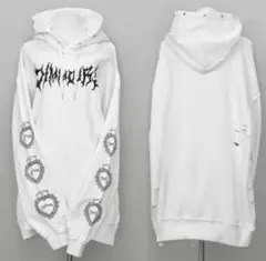 DIMMOIRE パーカー グレー ダメージ加工 - メルカリ