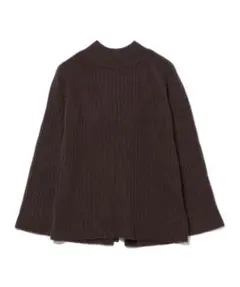 Ray BEAMS リブ バックリボン ハイネック ニットBROWN