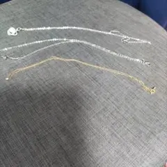 パール付きシルバーゴールドネックレス