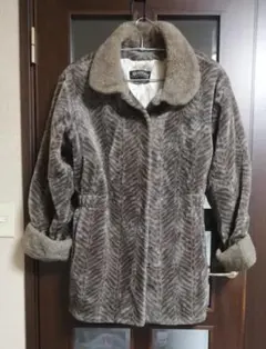 メンズMレディースフェイクファーコート