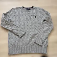【美品】ポロラルフローレン ケーブル ニット グレー