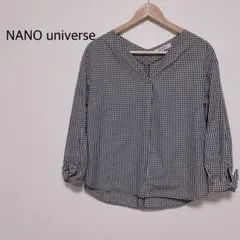 ナノユニバース　ギンガムチェック　ブラウス