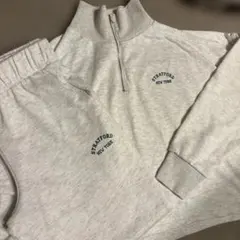 しまむら　2PINK ハーフジップ スウェット セットアップ