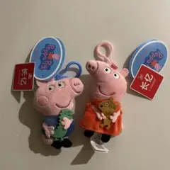 Peppa Pig ぬいぐるみ マスコット 2体セット