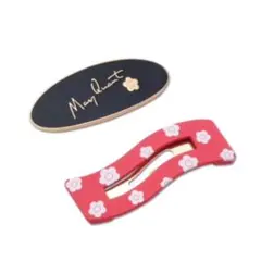 【新品タグ付未開封】マリークワント❤️ヘアクリップ ピンク&ブラック 2点セット