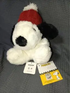 スヌーピー ぬいぐるみマスコット ニット帽