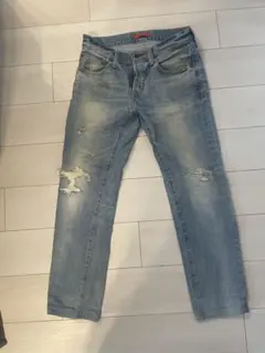 RED CARD ライトブルー ダメージデニム