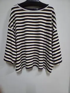 Sea Room Lynn ストライプ 七分袖ニット