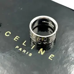 希少 CELINE セリーヌ リング 12号 マカダム ロゴ ワイド SV925