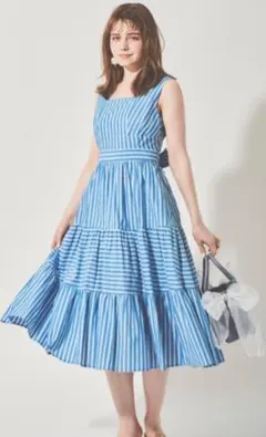バックリボンストライプワンピース　未使用品