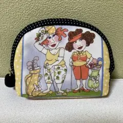 ロラライハリス☆帆布☆刺繍☆ホルダーつきポーチ - メルカリ