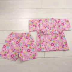 ベビー 女の子 甚平 ピンク うさぎ 桜 夏祭り 95cm