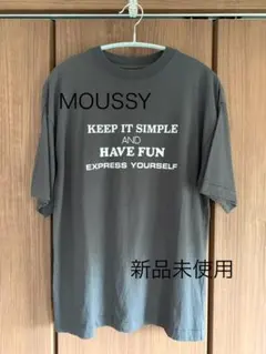 【新品未使用】MOUSSY バックプリントメッセージロゴTシャツ