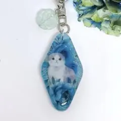 No.17 レジン キーホルダー チャーム ネコ