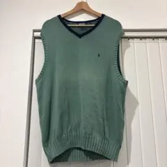 POLO by Ralph Lauren ラルフローレン ニットベスト 緑 古着