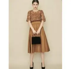 【LAGUNAMOON】ラグナムーン　オーバーレースギャザードレス　M