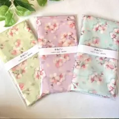 ♥即発送★特価　　ガーゼ　日本手ぬぐい　まとめ　花柄　さくら　３色セット