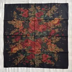 ラルフローレン　シルク　スカーフ　RALPH LAUREN 花柄　SILK 絹