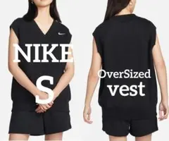 残少 S ナイキ オーバーサイズ フリース ベスト スウェット 黒 メンズOK