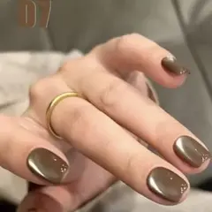 MANEL ダークブラウン ジェルネイル　マグネットネイル　マグネットジェル