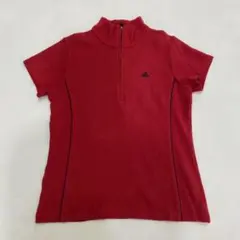 adidas ゴルフ　サマーニット　ゴルフウェア　赤　L